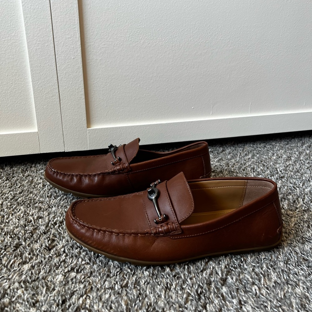 Coach Men’s Brown Dark Saddle Mott Driver Leather Loafers Shoes Size‎ 7.5